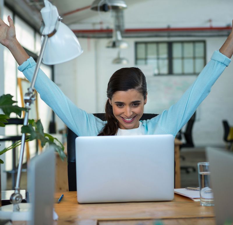 excited woman